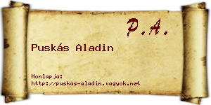 Puskás Aladin névjegykártya